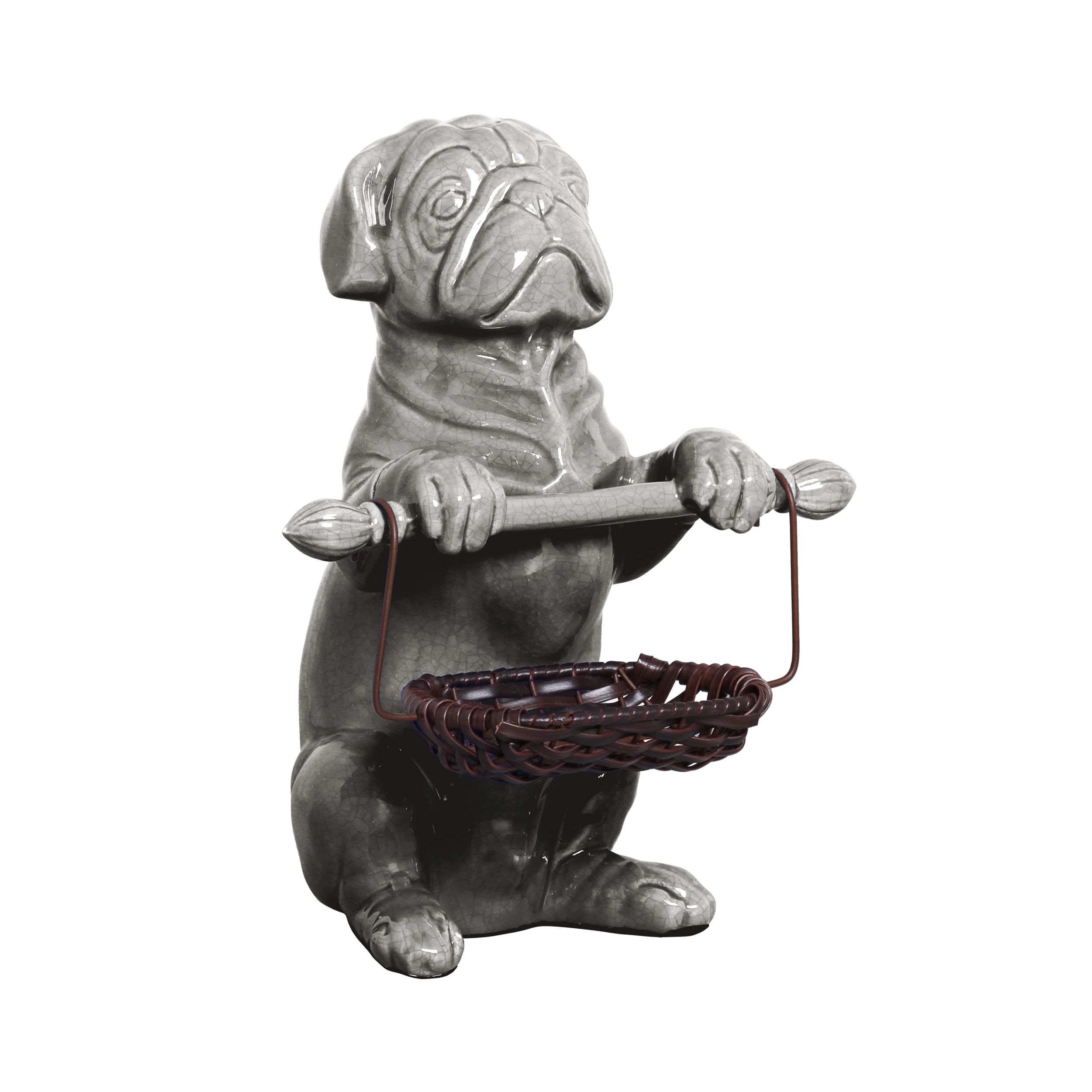 CACHORRO DE LAVABO CINZA -  Objetos para Decoração em cerâmica - 