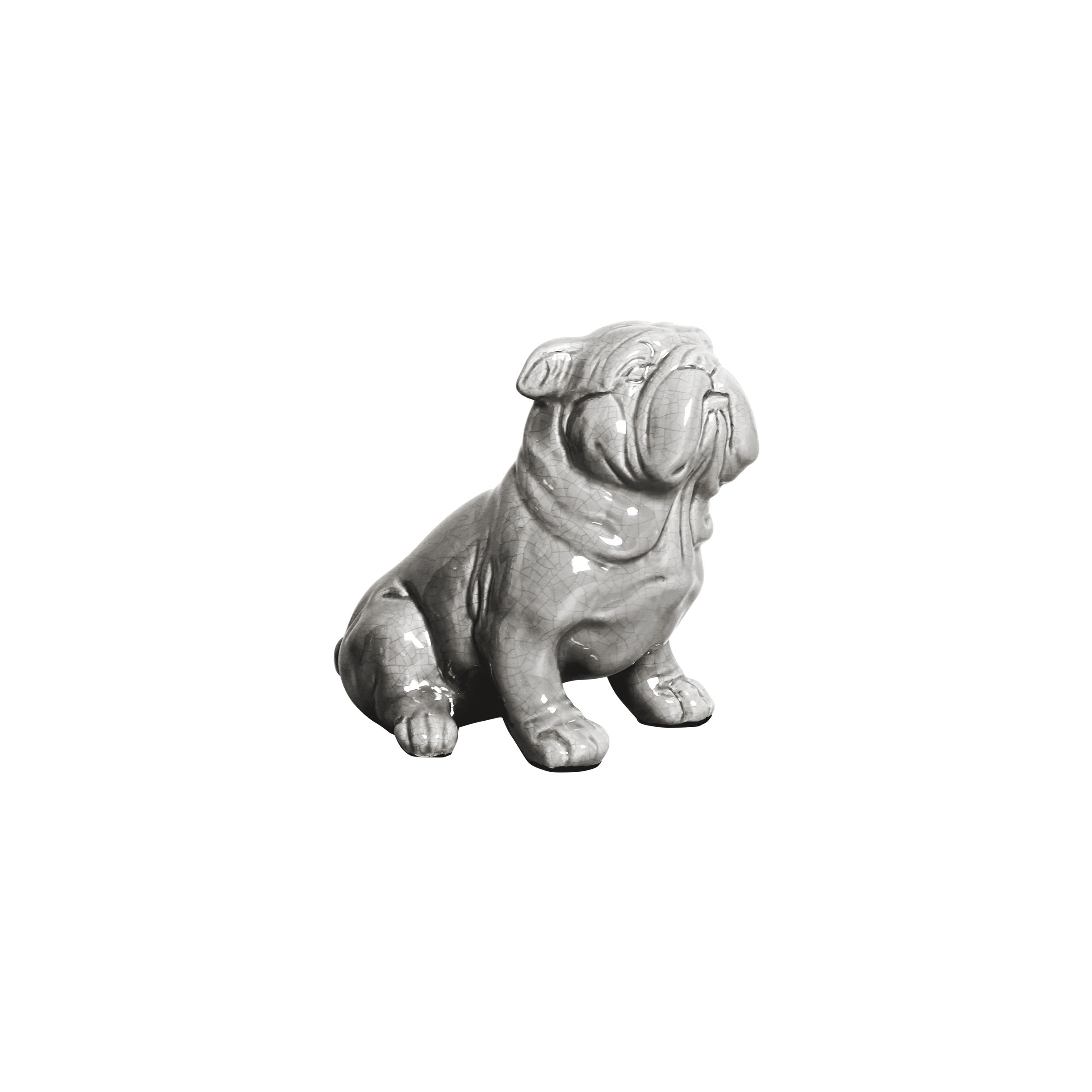 CACHORRO SENTADO PEQ CINZA -  Objetos para Decoração em cerâmica - 